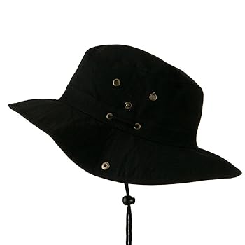 Extra Big Size Brushed Twill Aussie Hats - Black XL at